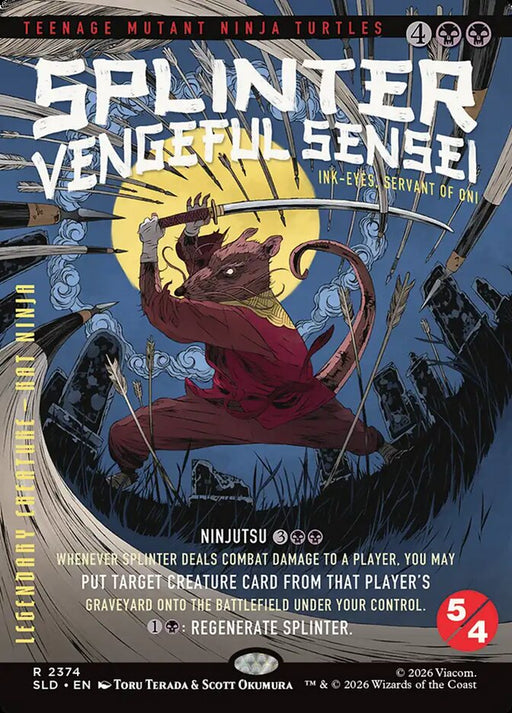 Splinter, Vengeful Sensei - Ink-Eyes, Servant of Oni - Borderless - Full Art - Legendary (Foil)