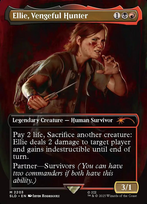 Ellie, Vengeful Hunter - Borderless - Full Art - Inverted - Legendary (Foil)