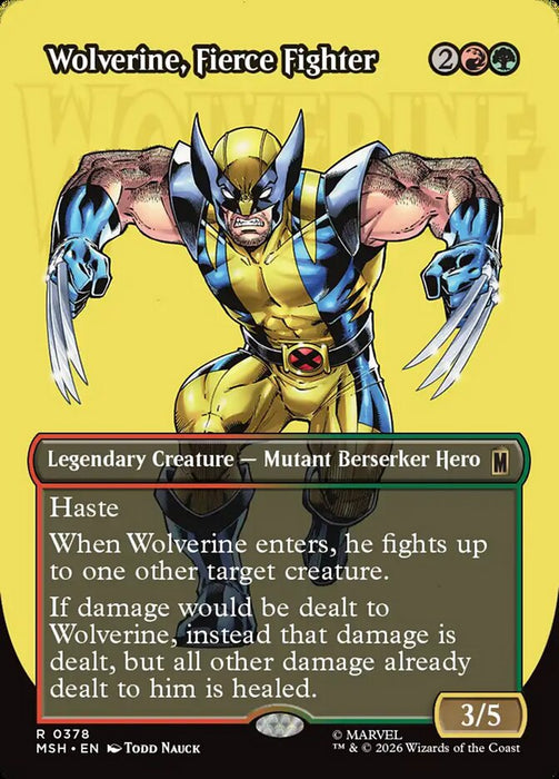 Wolverine, Fierce Fighter - Borderless - Inverted - Legendary