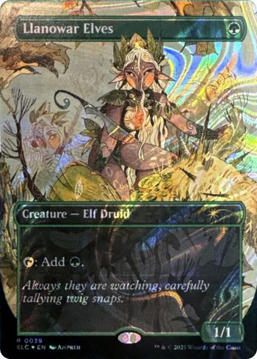 Llanowar Elves - Borderless - Full Art - Inverted (Foil)