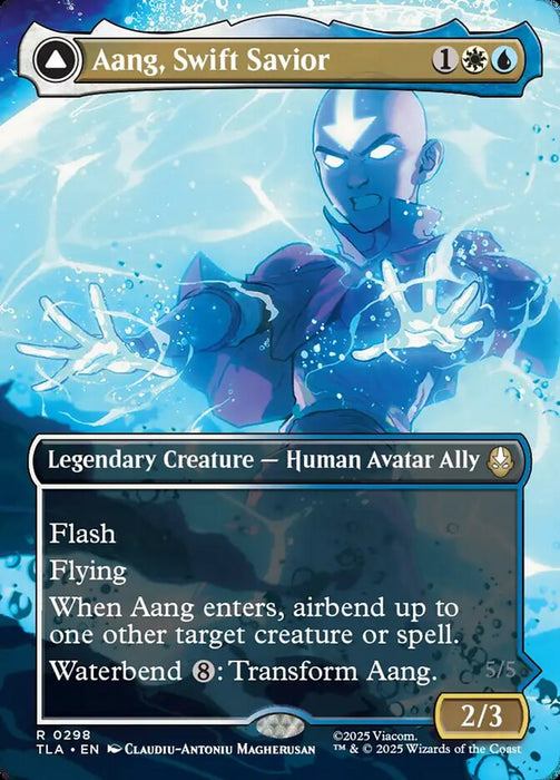 Aang, Swift Savior // Aang and La, Ocean's Fury - Borderless - Full Art - Inverted - Legendary (Foil)
