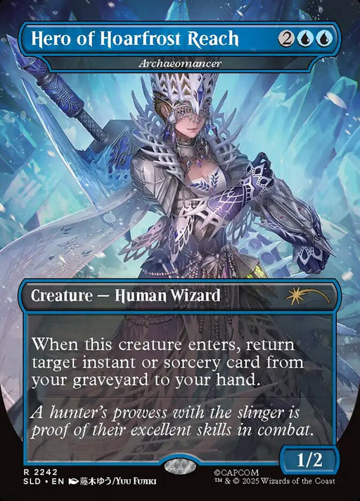 Hero of Hoarfrost Reach - Archaeomancer - Borderless - Full Art - Inverted (Foil)