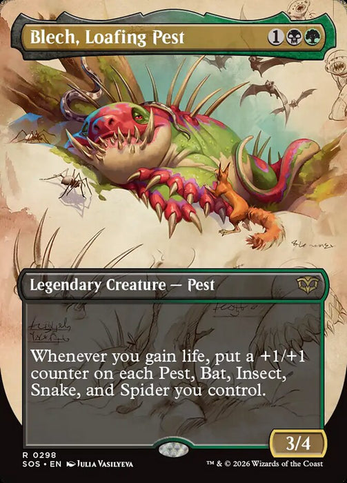Blech, Loafing Pest - Borderless - Full Art - Inverted - Legendary - Showcase (Foil)