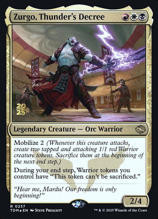 Zurgo, Thunder's Decree - Legendary (Foil)
