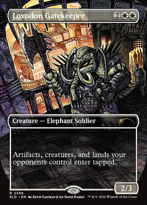 Loxodon Gatekeeper - Borderless - Full Art - Inverted (Foil)
