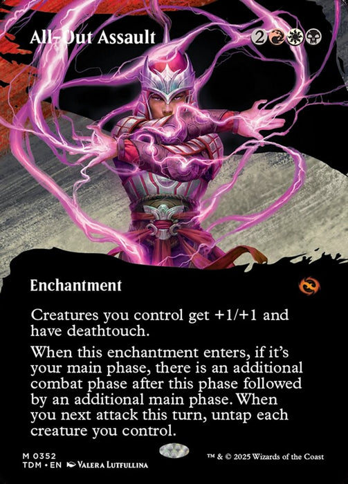 All-Out Assault - Borderless - Showcase - Enchantment - Inverted (Foil)