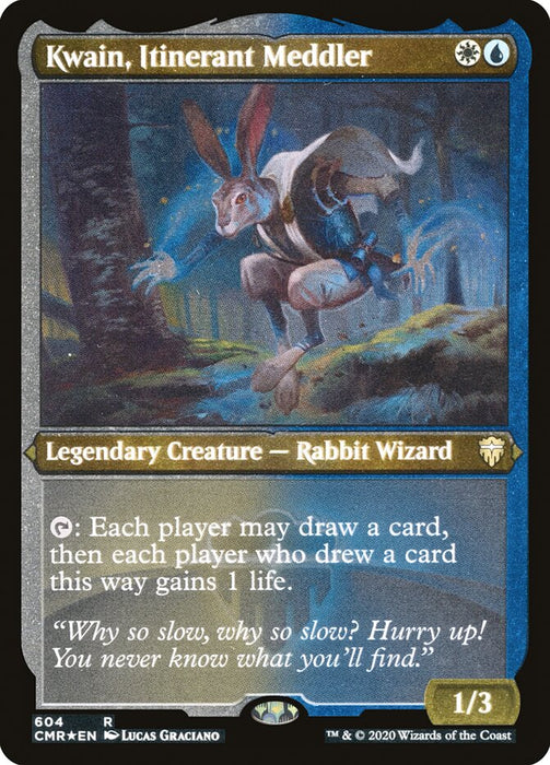Kwain, Itinerant Meddler - Etched - Inverted - Legendary - Etched (Foil)