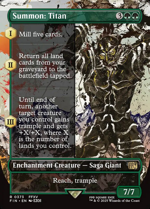 Summon: Titan - Borderless - Full Art - Enchantment - Inverted (Foil)
