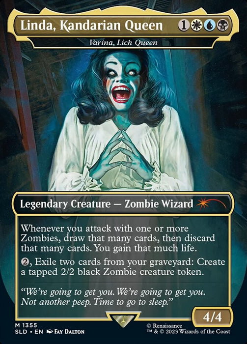 Linda, Kandarian Queen - Varina, Lich Queen - Borderless - Full Art - Legendary - Inverted (Foil)