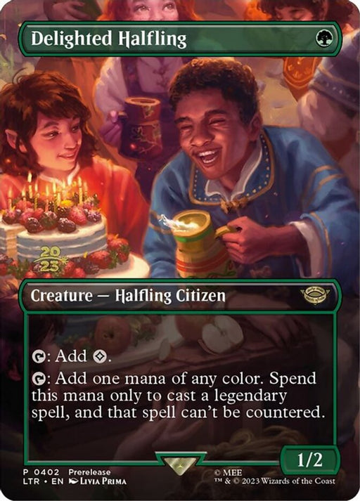 Delighted Halfling - Borderless - Full Art - Inverted (Foil)