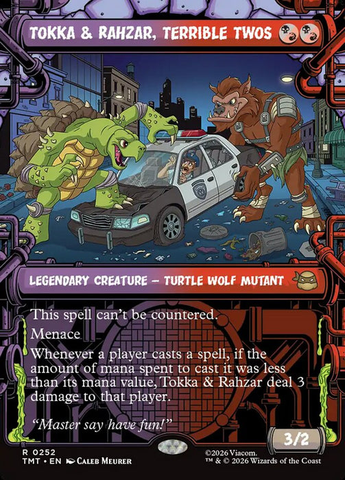 Tokka & Rahzar, Terrible Twos - Borderless - Inverted - Legendary - Showcase (Foil)