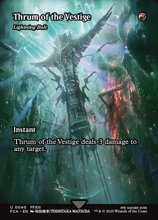 Thrum of the Vestige - Lightning Bolt - Borderless - Full Art - Inverted