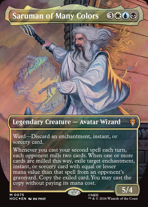 Saruman of Many Colors - Borderless - Surge Foil (Foil)