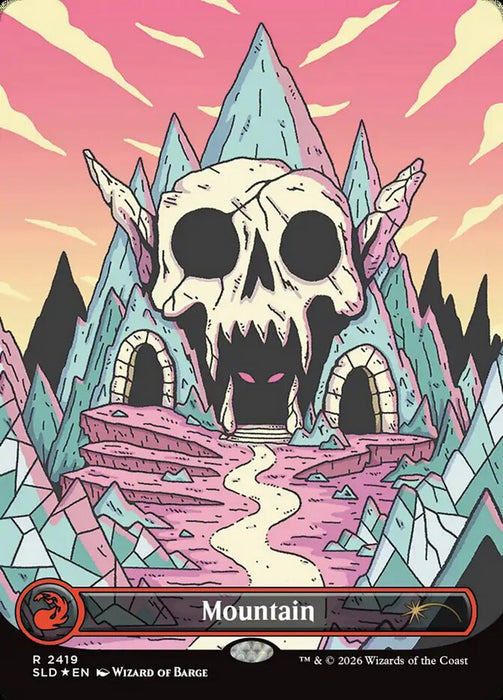 Mountain - Textless - Borderless - Full Art - Inverted (Foil)