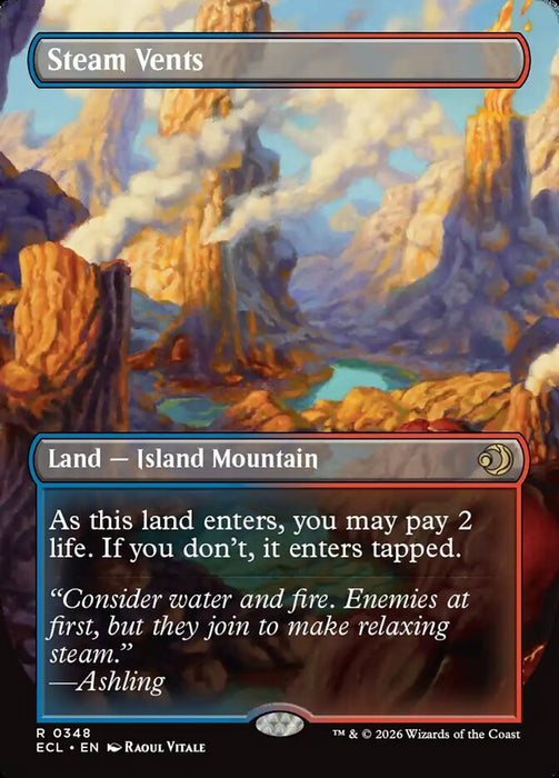 Steam Vents // Steam Vents - Borderless - Full Art - Inverted (Foil)