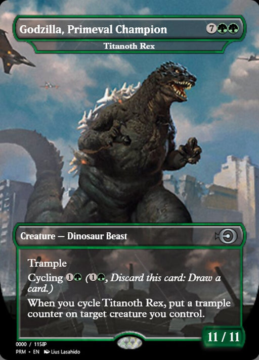Godzilla, Primeval Champion - Titanoth Rex - Borderless - Full Art - Inverted