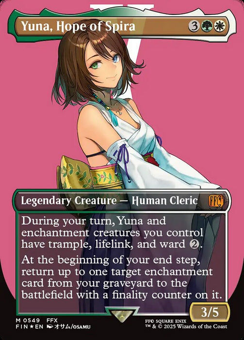 Yuna, Hope of Spira - Borderless - Full Art - Inverted - Legendary - Surge Foil (Foil)