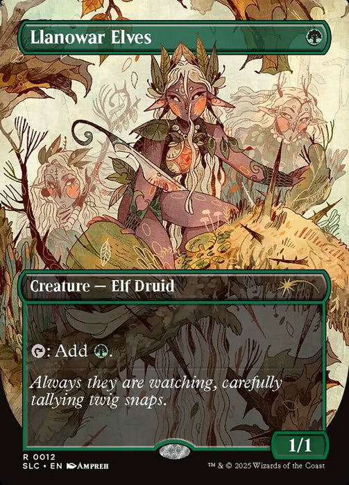 Llanowar Elves - Borderless - Full Art - Inverted