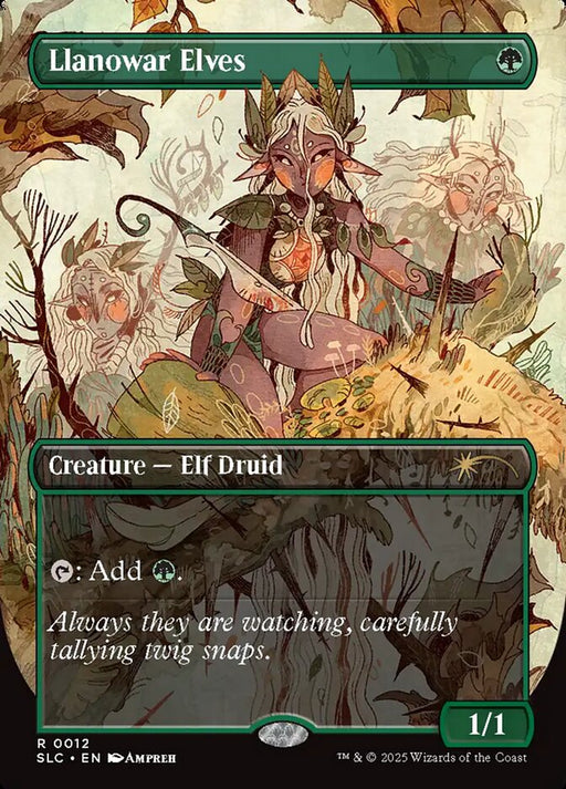 Llanowar Elves - Borderless - Full Art - Inverted (Foil)