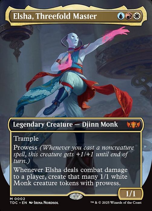 Elsha, Threefold Master - Borderless - Full Art - Legendary - Inverted (Foil)