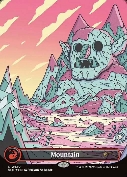 Mountain - Textless - Borderless - Full Art - Inverted (Foil)