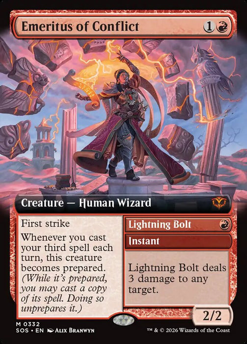 Emeritus of Conflict // Lightning Bolt - Extended Art (Foil)