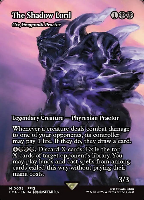 The Shadow Lord - Gix, Yawgmoth Praetor - Borderless - Full Art - Legendary - Inverted