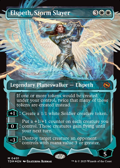 Elspeth, Storm Slayer - Borderless - Showcase - Inverted (Foil)