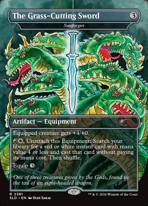 The Grass-Cutting Sword - Sunforger - Borderless - Full Art - Inverted