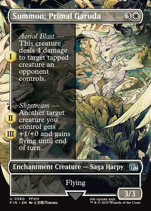 Summon: Primal Garuda - Borderless - Full Art - Enchantment - Inverted