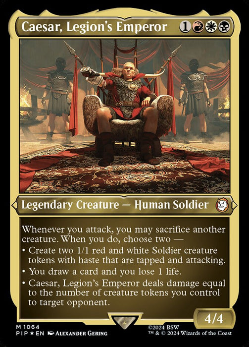 Caesar, Legion's Emperor - Etched - Inverted - Legendary - Etched (Etched Foil)