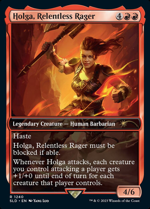 Holga, Relentless Rager - Jurin, Leading the Charge - Full Art - Legendary - Inverted (Foil)