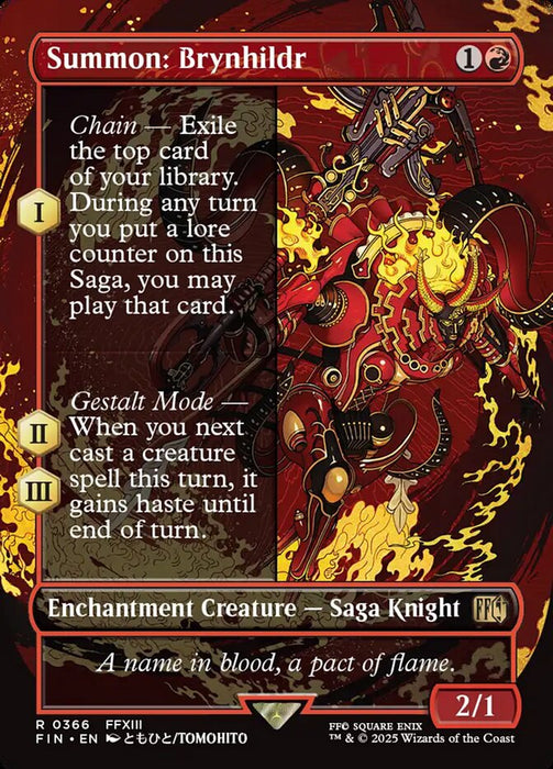 Summon: Brynhildr - Borderless - Full Art - Enchantment - Inverted (Foil)