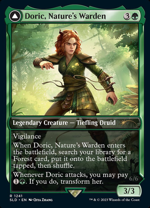 Doric, Nature's Warden // Doric, Owlbear Avenger - Casal, Lurkwood Pathfinder // Casal, Pathbreaker Owlbear - Full Art - Legendary - Inverted (Foil)