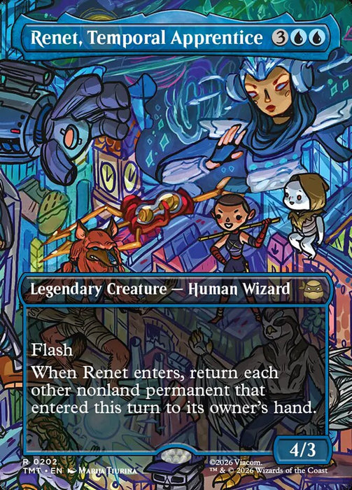 Renet, Temporal Apprentice - Borderless - Full Art - Inverted - Legendary