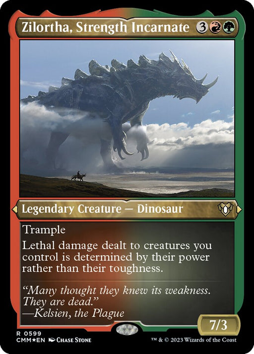 Zilortha, Strength Incarnate - Etched - Inverted - Legendary - Etched (Foil)