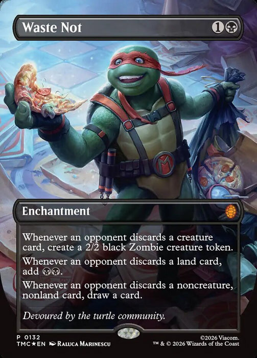 Waste Not - Borderless - Full Art - Enchantment - Inverted (Foil)