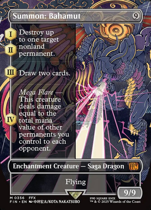 Summon: Bahamut - Borderless - Full Art - Enchantment - Inverted (Foil)