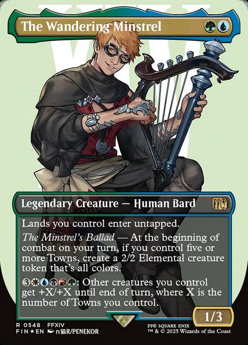 The Wandering Minstrel - Borderless - Full Art - Inverted - Legendary - Surge Foil (Foil)