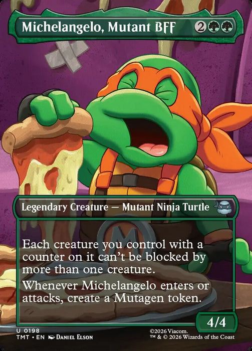 Michelangelo, Mutant BFF - Borderless - Full Art - Inverted - Legendary (Foil)