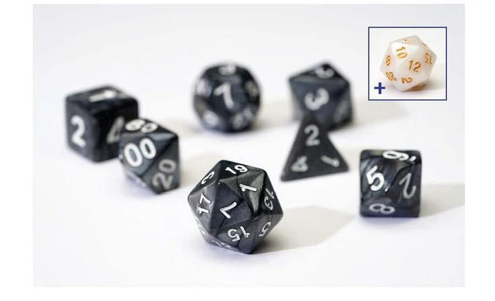 Sirius Dice - Dice Set - Pearl Grey / Black Acrylic