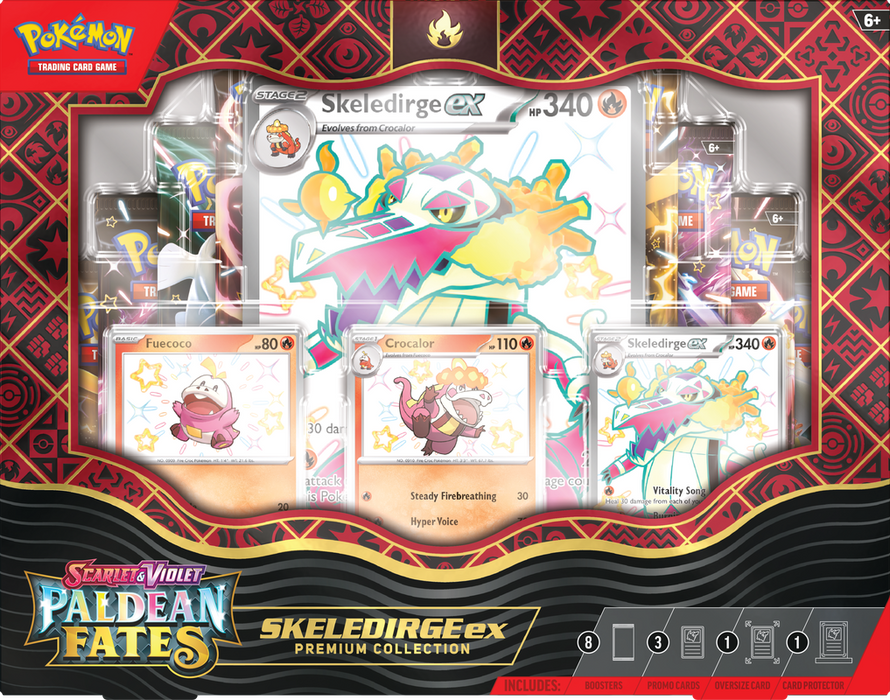 Pokémon TCG: Scarlet & Violet - Paldean Fates - Premium Collection - Skeledirge ex - Releases February 9, 2024