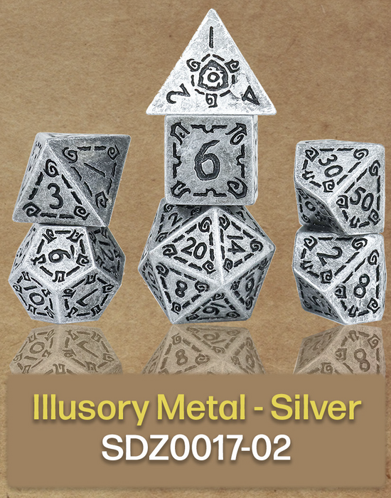 Sirius Dice - Dice Set - Illusory Metal Silver