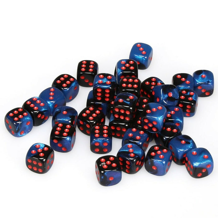Chessex 36 Piece 12mm D6 Dice Set Gemini Black-Starlight/Red (26858)
