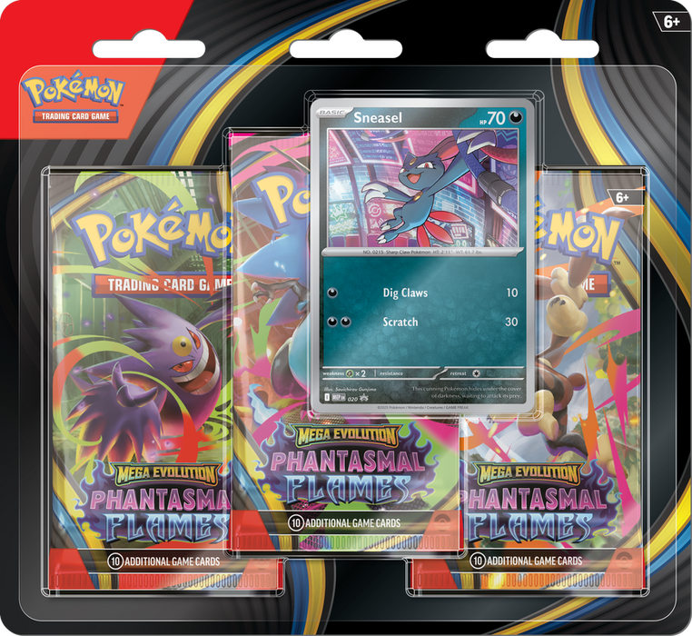 Pokémon TCG: ME02: Phantasmal Flames Blister Pack - Three Boosters - Sneasel