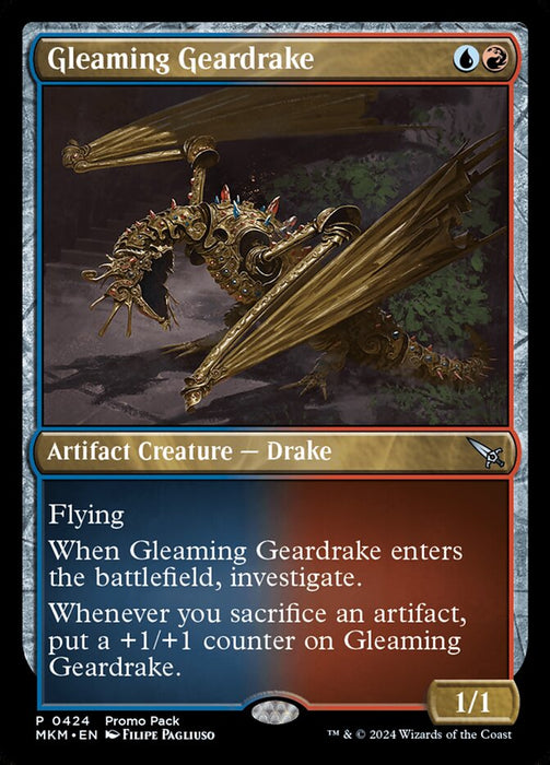 Gleaming Geardrake - Inverted- Etched
