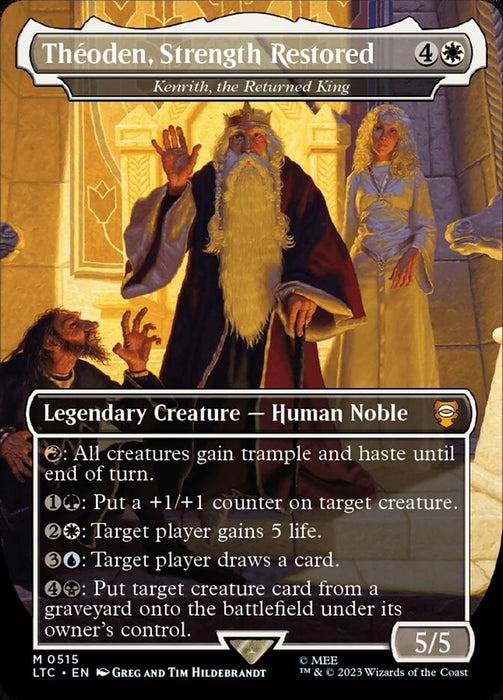 Théoden, Strength Restored - Kenrith, the Returned King - Borderless - Legendary- Inverted