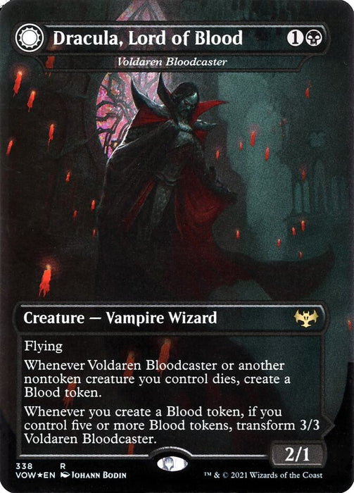 Dracula, Lord of Blood // Dracula, Lord of Bats - Voldaren Bloodcaster // Bloodbat Summoner - Borderless  - Sunmoondfc (Foil)