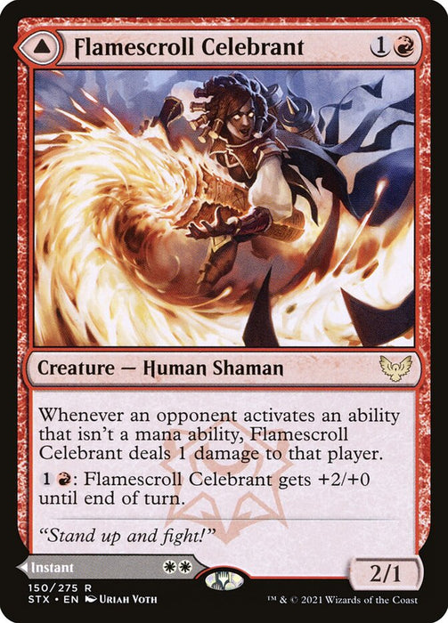 Flamescroll Celebrant // Revel in Silence  (Foil)