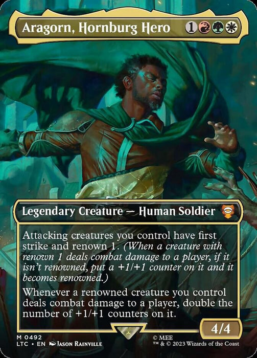 Aragorn, Hornburg Hero - Borderless - Legendary- Inverted (Foil)